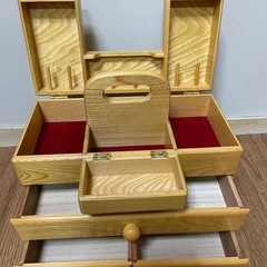 裁縫箱 木製裁縫箱 裁縫セット 新品未使用の画像