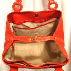 KITAMURA　キタムラ　本革　レザー　ハンドバッグ　赤　ヴィンテージの画像