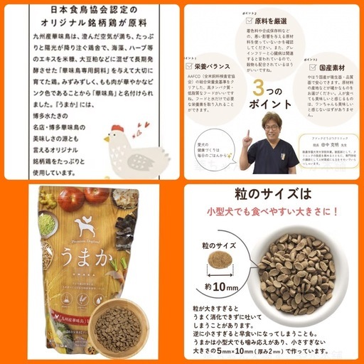 犬ごはん うまかUMAKA ナチュラルドッグフード  1.5kg 1袋 無添加 国産チキン グルテンフリー 定価以下