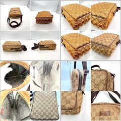 【❗️✨訳ありジャンク品✨❗️】GUCCI GGキャンバス ショルダーバッグ ブラウン系 ジャンク扱い ユニセックスの画像