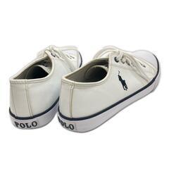 美品 POLO RALPH LAUREN ポロ・ラルフローレン スニーカー レザー ホワイト レディース 23.5【古着】【中古】の画像