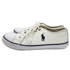 美品 POLO RALPH LAUREN ポロ・ラルフローレン スニーカー レザー ホワイト レディース 23.5【古着】【中古】の画像