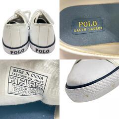 美品 POLO RALPH LAUREN ポロ・ラルフローレン スニーカー レザー ホワイト レディース 23.5【古着】【中古】の画像