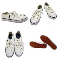 美品 POLO RALPH LAUREN ポロ・ラルフローレン スニーカー レザー ホワイト レディース 23.5【古着】【中古】の画像