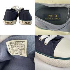 POLO RALPH LAUREN ポロ・ラルフローレン スニーカー キャンバス ネイビー レディース 24【古着】【中古】の画像