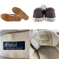 POLO RALPH LAUREN ポロ・ラルフローレン ワンポイント スニーカー キャンバス チャコール レディース 22.5【古着】【中古】の画像