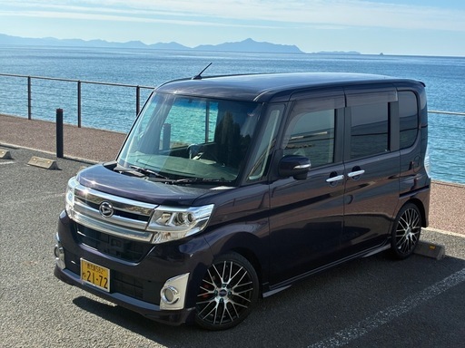 タントカスタムターボ自動ブレーキ車検2年付デカナビ後席モニター電動