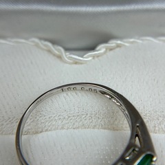 silver シルバー エメラルド ダイヤ　リングの画像