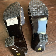 ベトナム　刺繍　ウッドサンダル　サイズMの画像