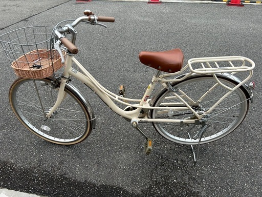 子供用自転車24インチオートライト白 (西岡 昭徳) 鳳の自転車の中古