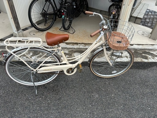 子供用自転車24インチオートライト白 (西岡 昭徳) 鳳の自転車の中古