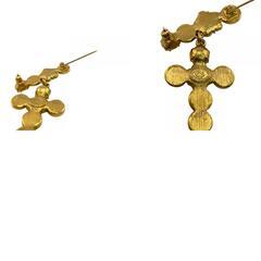 クリスチャンラクロワ Christian Lacroix ブローチ パール カラーストーン ゴールドの画像