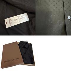 ルイヴィトン LOUIS VUITTON 長袖シャツ モノグラム ロゴ 総柄 カッターシャツ ワイシャツ ブラックの画像