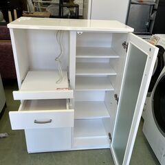 【リサイクルショップ ピカソ 小松原】🍽️✨【ニトリ コパンシリーズ／幅80cm】清潔ホワイト✨コンセント付きレンジボード✨🍽️★5293★の画像