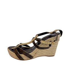 ルイヴィトン LOUIS VUITTON 25 サンダル モノグラム ウェッジソール ミュール ブラウンの画像