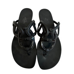 エルメス HERMES 21.5 サンダル シェーヌダンクル トングサンダル ブラックの画像