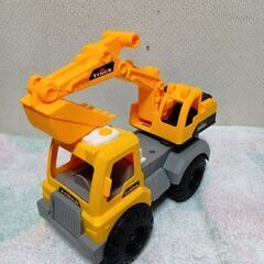 大きめ建設土木車両ミニカー3台＆クラクション.音楽がなるトラックセットの画像