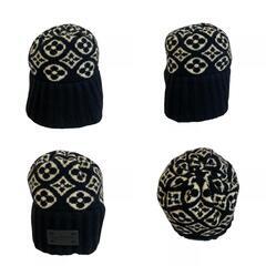 ルイヴィトン LOUIS VUITTON ニットキャップ モノグラム ニット帽 M71950 ブラックの画像