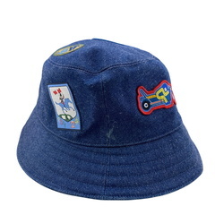 エルメス HERMES ハット アップリケ フレッドパンクH バケットハット ブルーの画像