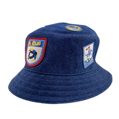 エルメス HERMES ハット アップリケ フレッドパンクH バケットハット ブルーの画像