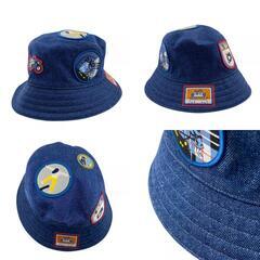 エルメス HERMES ハット アップリケ フレッドパンクH バケットハット ブルーの画像