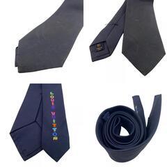 ルイヴィトン LOUIS VUITTON ネクタイ 刺繍 クラヴァット LVパーティー MP3313 ネイビーの画像