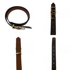 ルイヴィトン LOUIS VUITTON ベルト モノグラム サンチュールドーフィーヌ リバーシブル 80/32 M0196 ブラウンの画像