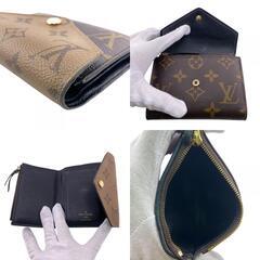 ルイヴィトン LOUIS VUITTON 三つ折り財布 モノグラムリバース ポルトフォイユ ヴィクトリーヌ M81557 ベージュの画像