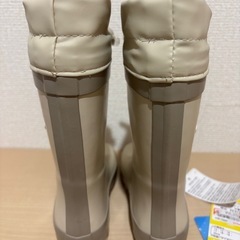 【新品•未使用】ミッキー ドナルド レインブーツ 17センチ　ベージュ　長靴の画像