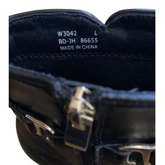 サイドリボン付き ショートブーツ 太めヒール ABCマート ブラック 黒 Ｌの画像