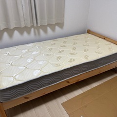 ベッドフレームとマットレスの画像