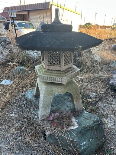 和風のお庭に！雪見灯篭　角月見
