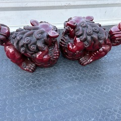 風水・開運置物 玉獅子（阿吽一対セット） 風水 玉獅子 置物 の画像