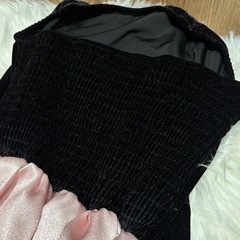 ✨期間限定✨３.サンタコス ピンク×ブラック/黒サンタクロース コスプレ 衣装   ベアトップワンピースの画像