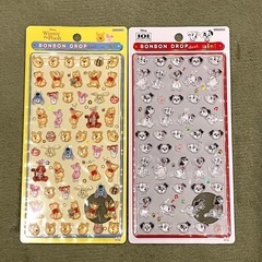 正規品　ディズニー ボンボンドロップシール 6枚セット プーさん 101匹わんちゃんの画像