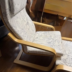 IKEA イケア　ポエング　北欧柄 オットマン　　セットの画像