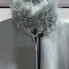フェイクファー ポンチョ グレー モモンガコート 着物コートの画像