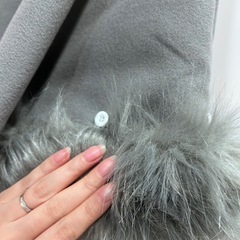 フェイクファー ポンチョ グレー モモンガコート 着物コートの画像