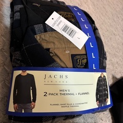 【新品】JACHS NEW YORK メンズ ネルシャツ＆サーマル 2点セット Lの画像