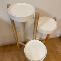 IKEA SATSUMAS サッツマス プラントスタンド, 竹　ホワイト  の画像