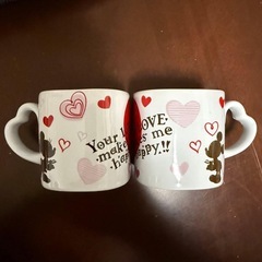 ディズニー ミッキー ミニー ハート型カップ ペアマグカップの画像