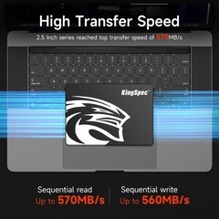 KingSpec SSD SATAIII 6Gb/s 2.5インチ内蔵SSD 最大読込：570MB/s (R：570MB/s、W：540MB/s) 3D NAND SATA SSD  (1 tb)の画像