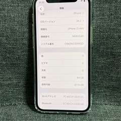 極美品　iPhone 12mini 64GB グリーン　SIMフリーの画像