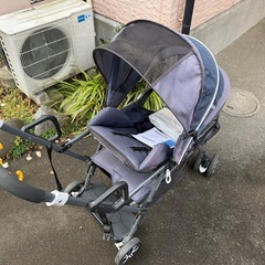 KATOJI ネイビー 折りたたみ　ベビーカー　2人でゴーの画像