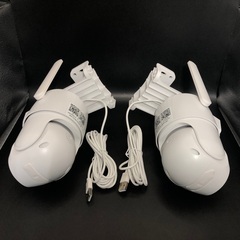 【183】新品2台 2.4GHz デュアルレンズ 屋外 Wi-Fi 720p高画質スマートカメラ〈IP65防水〉の画像
