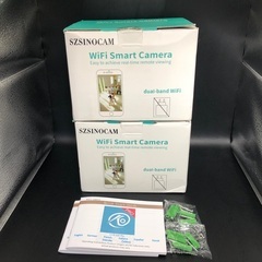 【183】新品2台 2.4GHz デュアルレンズ 屋外 Wi-Fi 720p高画質スマートカメラ〈IP65防水〉の画像