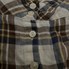 エプロン　保育士　S M L ネイビー　ブルー　チェック　ボーダー　2枚の画像