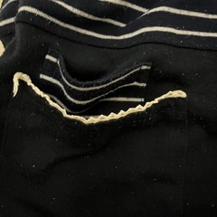 エプロン　保育士　S M L ネイビー　ブルー　チェック　ボーダー　2枚の画像