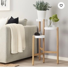 IKEA SATSUMAS サッツマス プラントスタンド, 竹　ホワイト  の画像