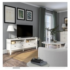IKEA IDANÄS テレビ台 ホワイト 162x40x63cmの画像